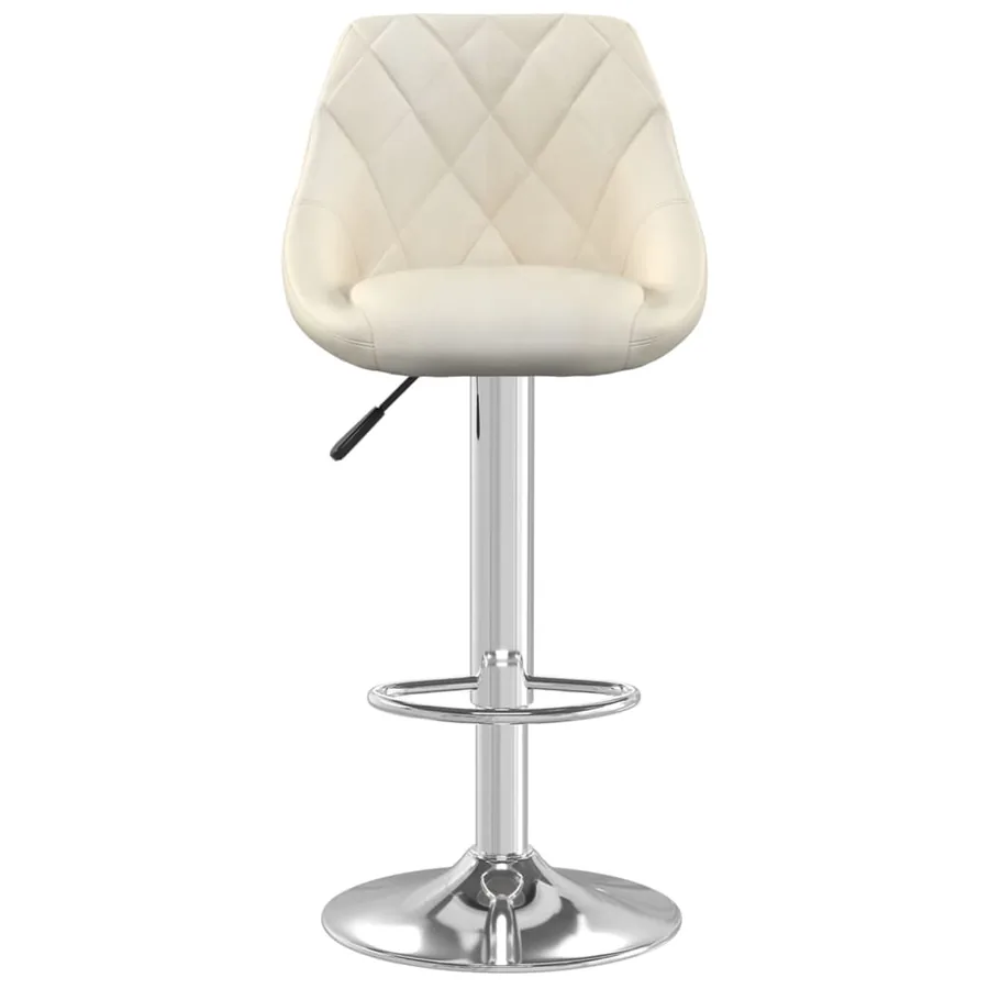 Tabourets de bar lot de 2 crème velours - 4