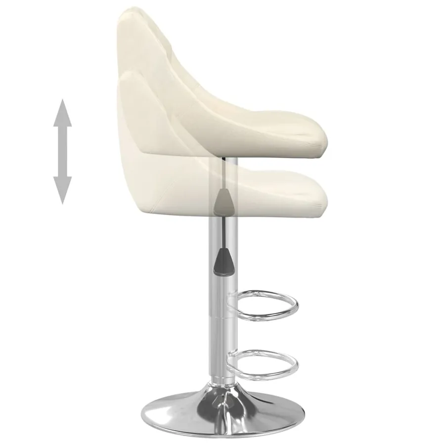 Tabourets de bar lot de 2 crème velours - 7