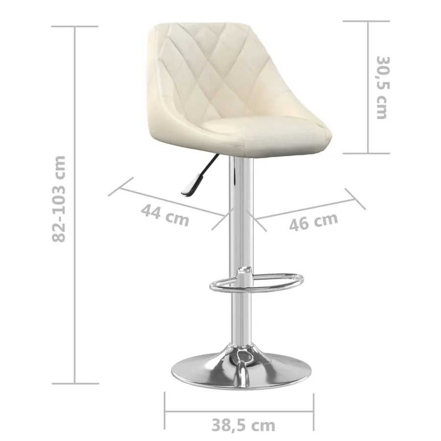 Tabourets de bar lot de 2 crème velours - 9