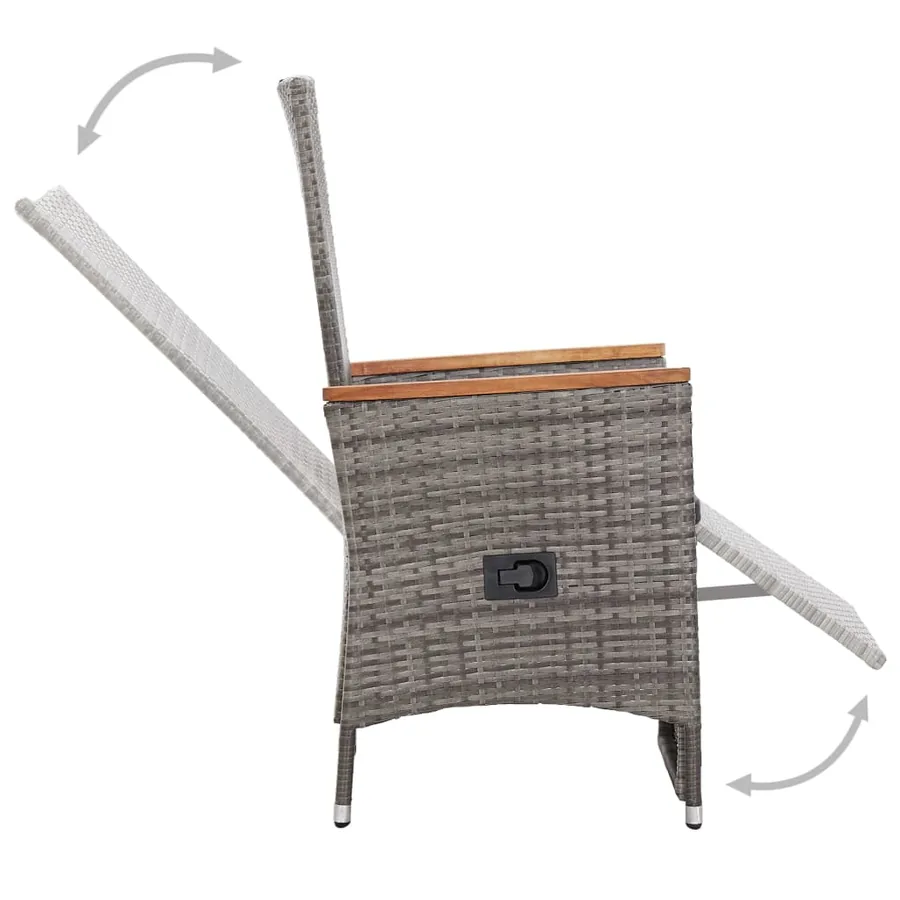 Ensemble à manger de jardin 5 pcs Gris - 5