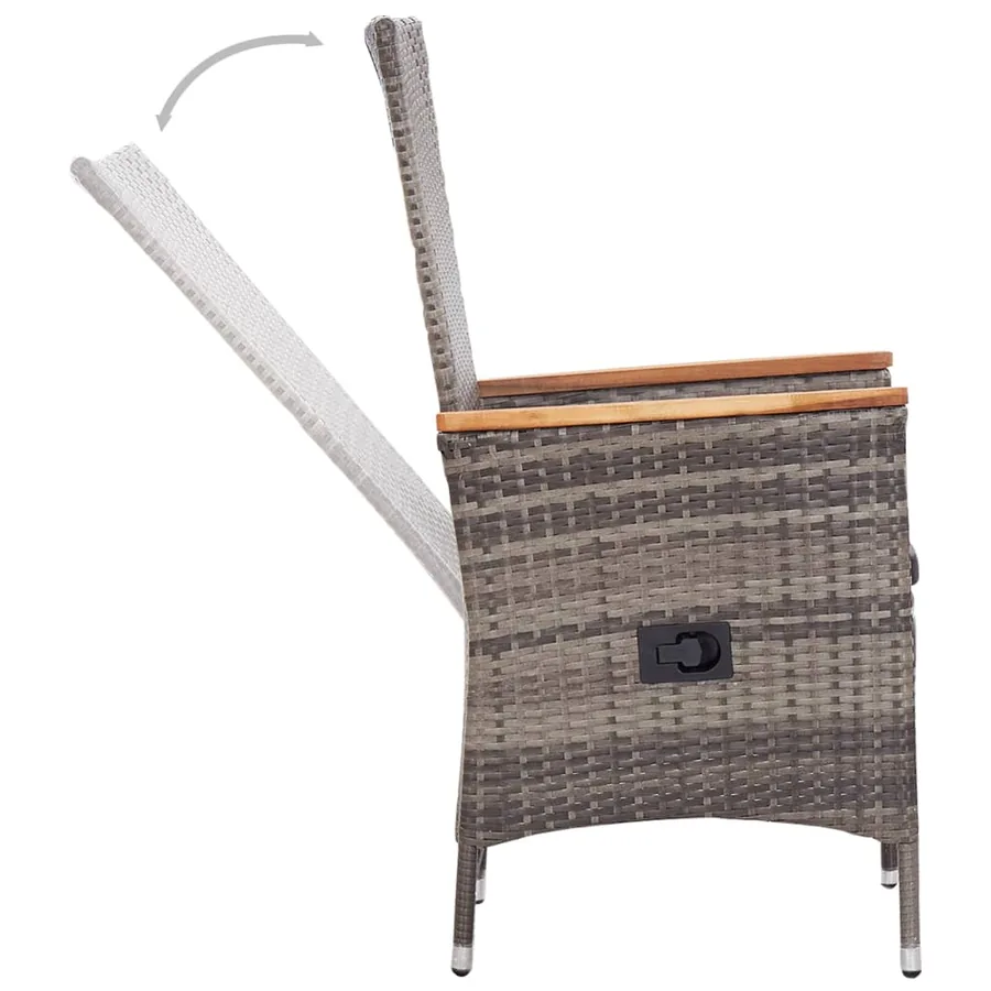 Ensemble à manger de jardin 5 pcs Gris - 7