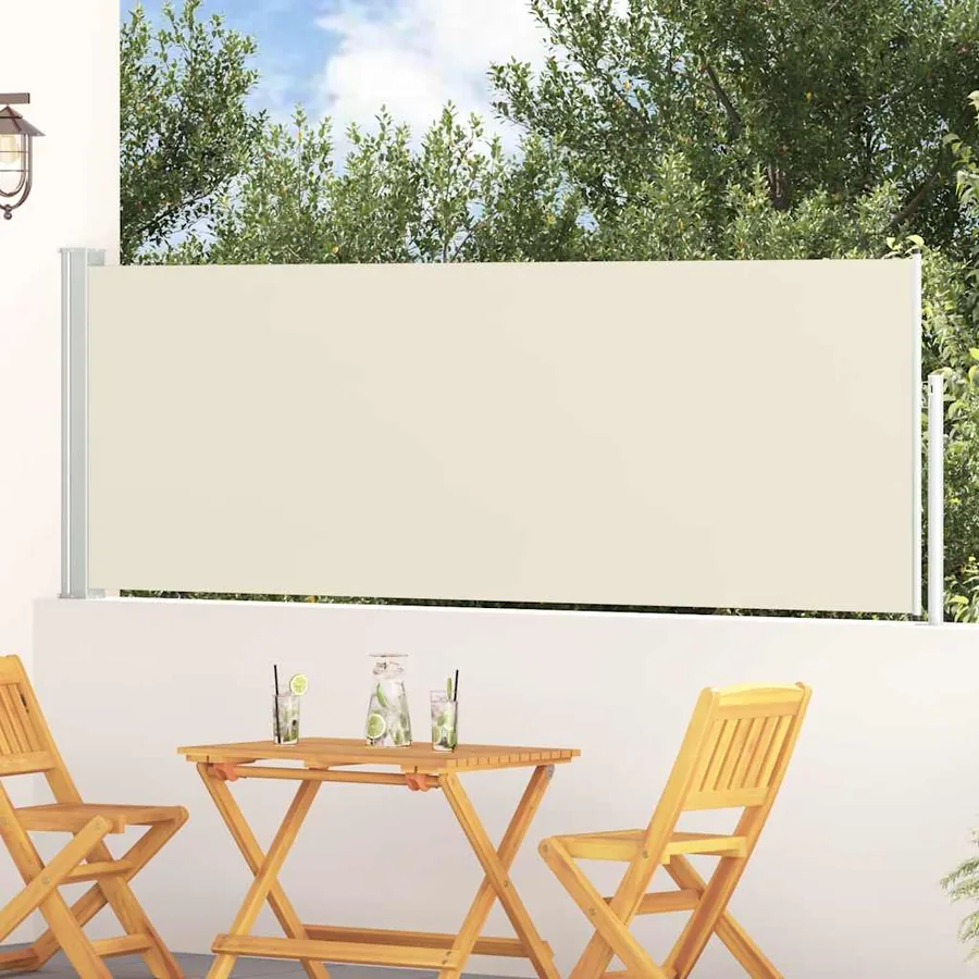 Auvent latéral rétractable de patio 100x300 cm Crème