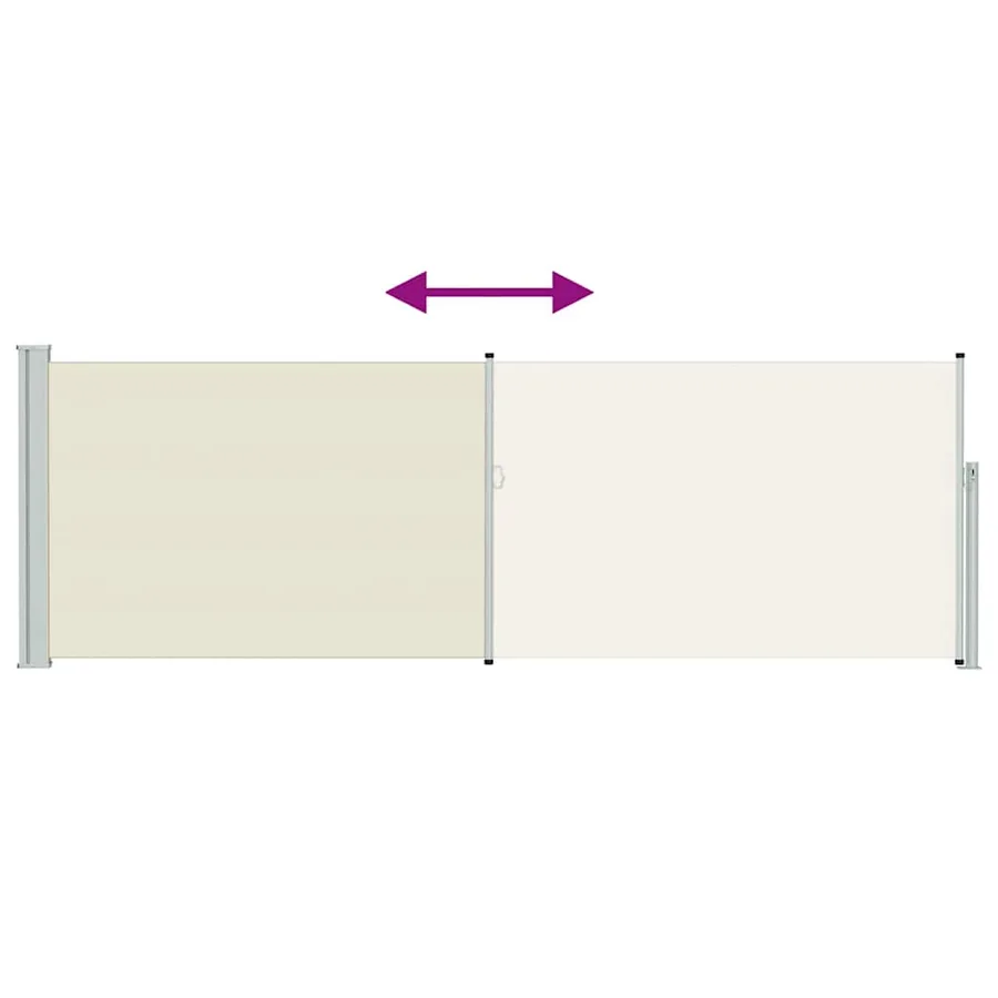 Auvent latéral rétractable de patio 100x300 cm Crème - 7