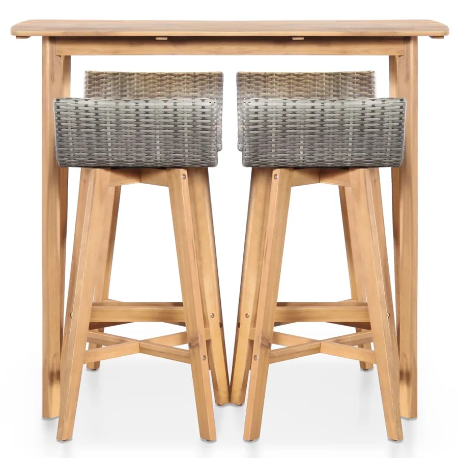 Ensemble à manger d'extérieur 5 pcs Bois d'acacia solide - 3