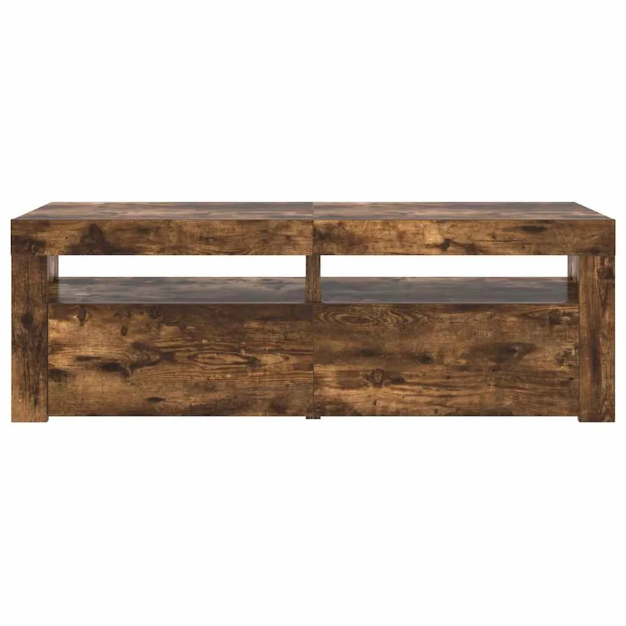 Meuble TV avec lumières LED Chêne fumé 120x35x40 cm - 7