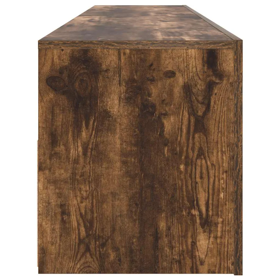 Meuble TV avec lumières LED Chêne fumé 120x35x40 cm - 8