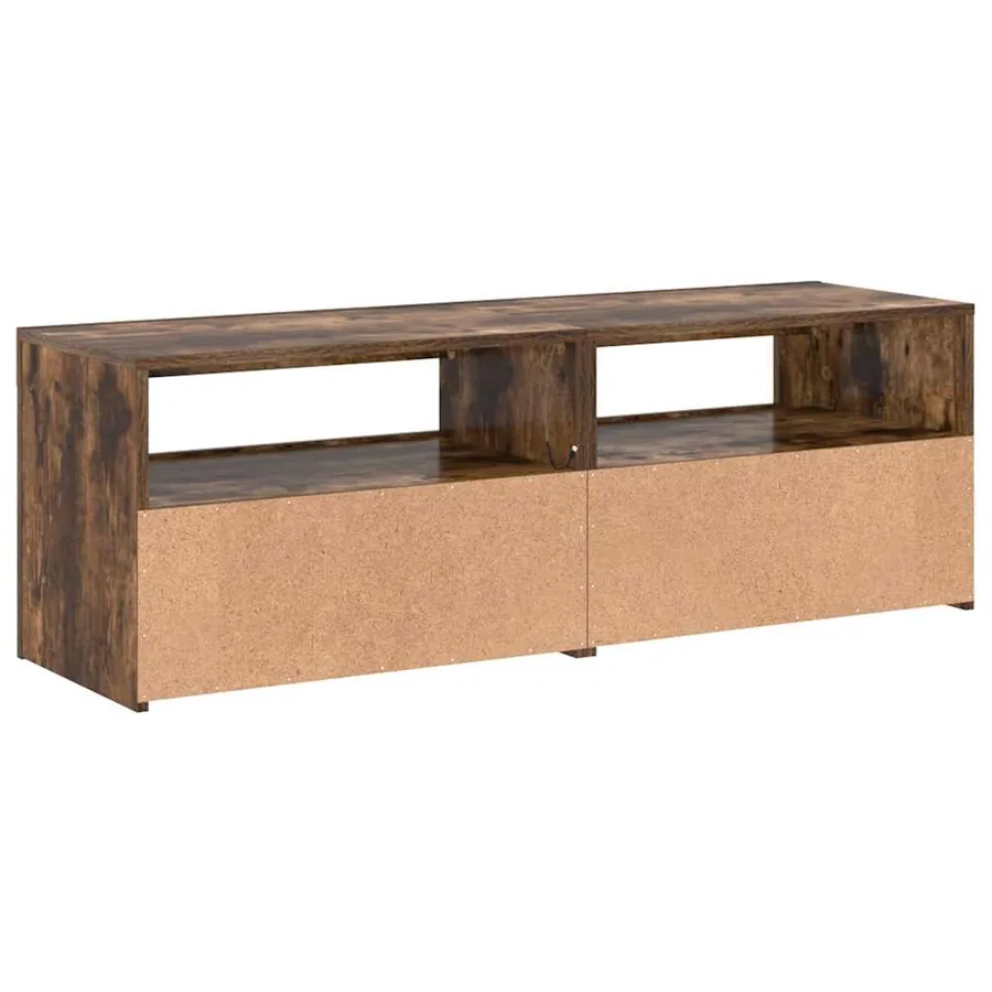 Meuble TV avec lumières LED Chêne fumé 120x35x40 cm - 9