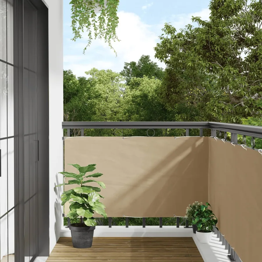 Écran de balcon Beige 75x500 cm Tissu Oxford