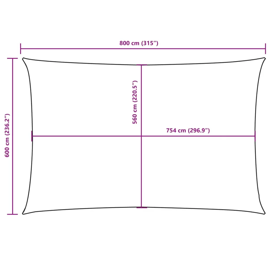 Voile de parasol tissu oxford rectangulaire 6x8 m blanc - 10