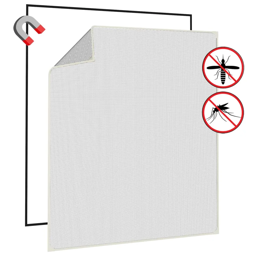 Moustiquaire magnétique pour fenêtres blanc 120x140 cm - 4