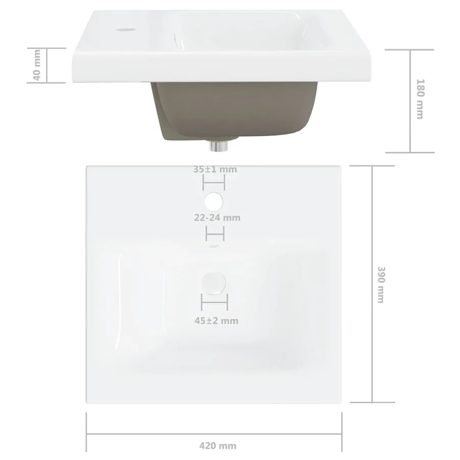 Armoire d'évier lavabo intégré blanc brillant bois d'ingénierie - 16
