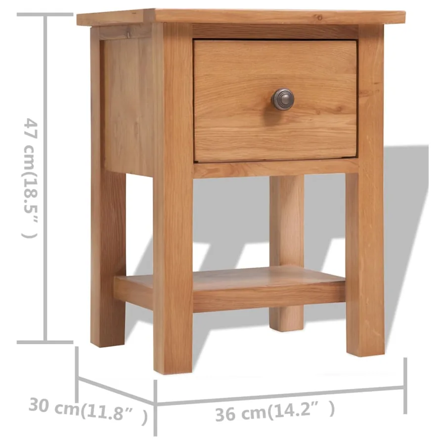 Tables de chevet 2 pcs 36x30x47 cm bois de chêne massif - 7