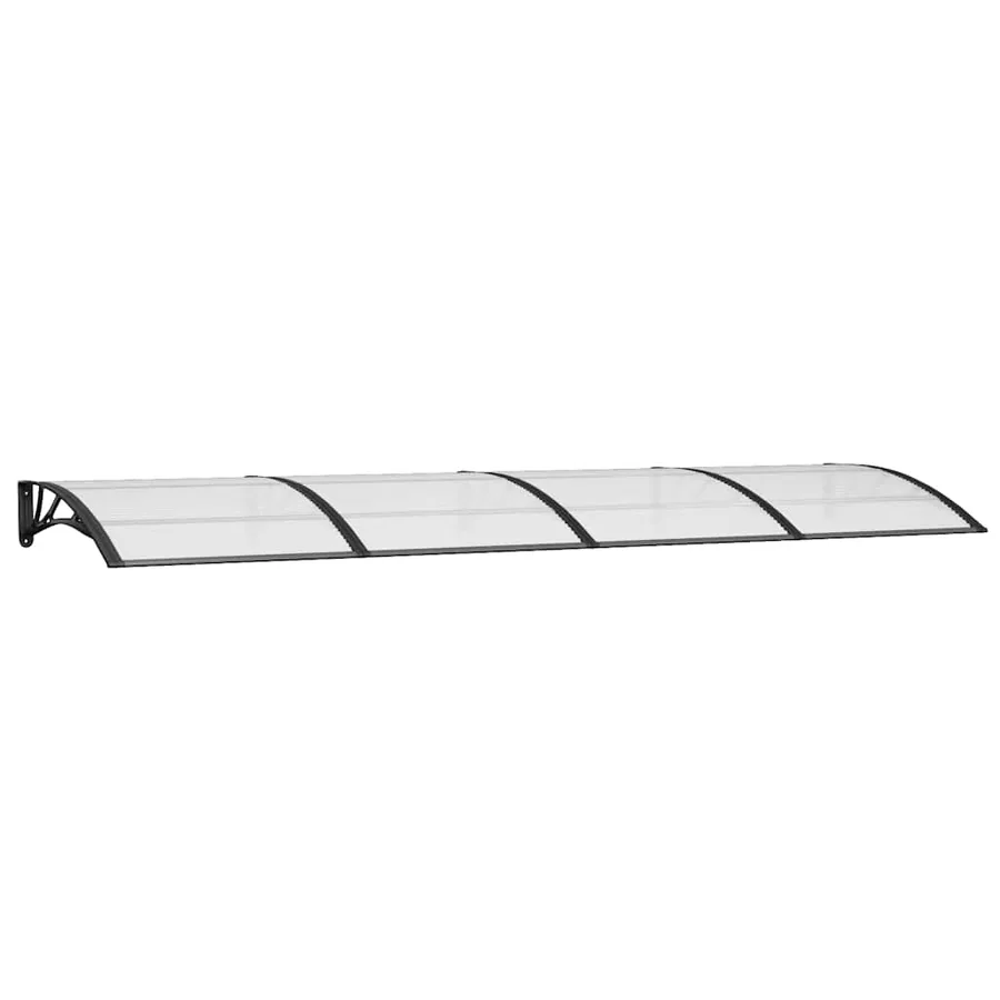 Auvent de porte Noir 350x100 cm Polycarbonate - 2