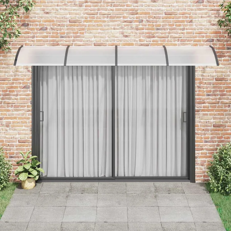 Auvent de porte Noir 350x100 cm Polycarbonate - 3