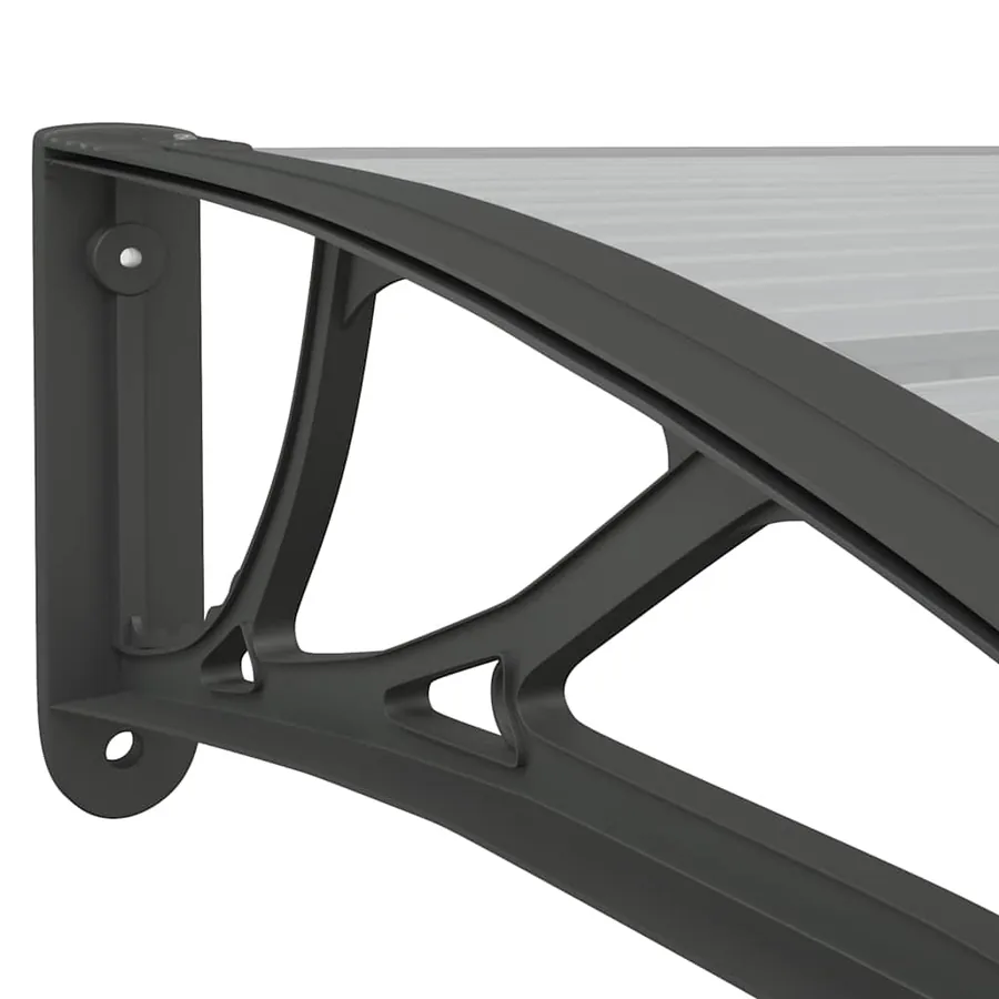 Auvent de porte Noir 350x100 cm Polycarbonate - 6