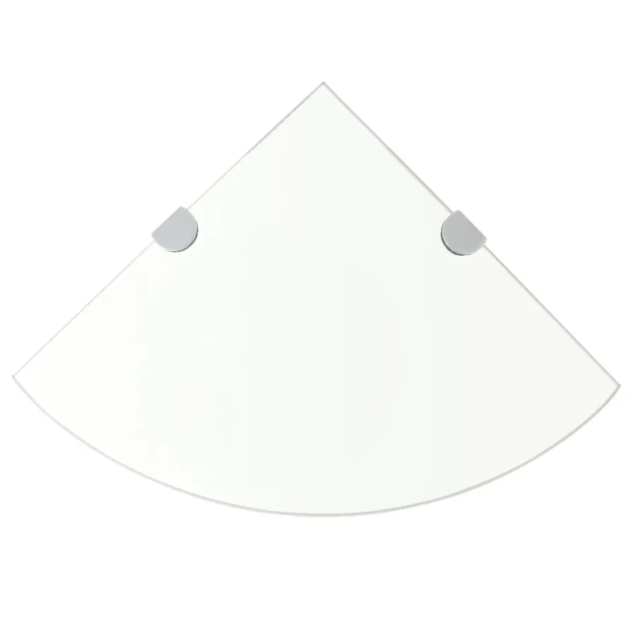 Étagère de coin + supports chromés Verre Transparent 25 x 25 cm