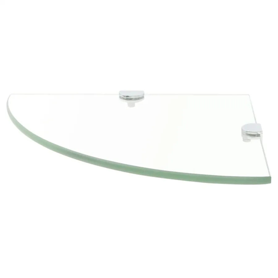Étagère de coin + supports chromés Verre Transparent 25 x 25 cm - 2