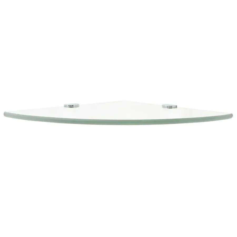 Étagère de coin + supports chromés Verre Transparent 25 x 25 cm - 3