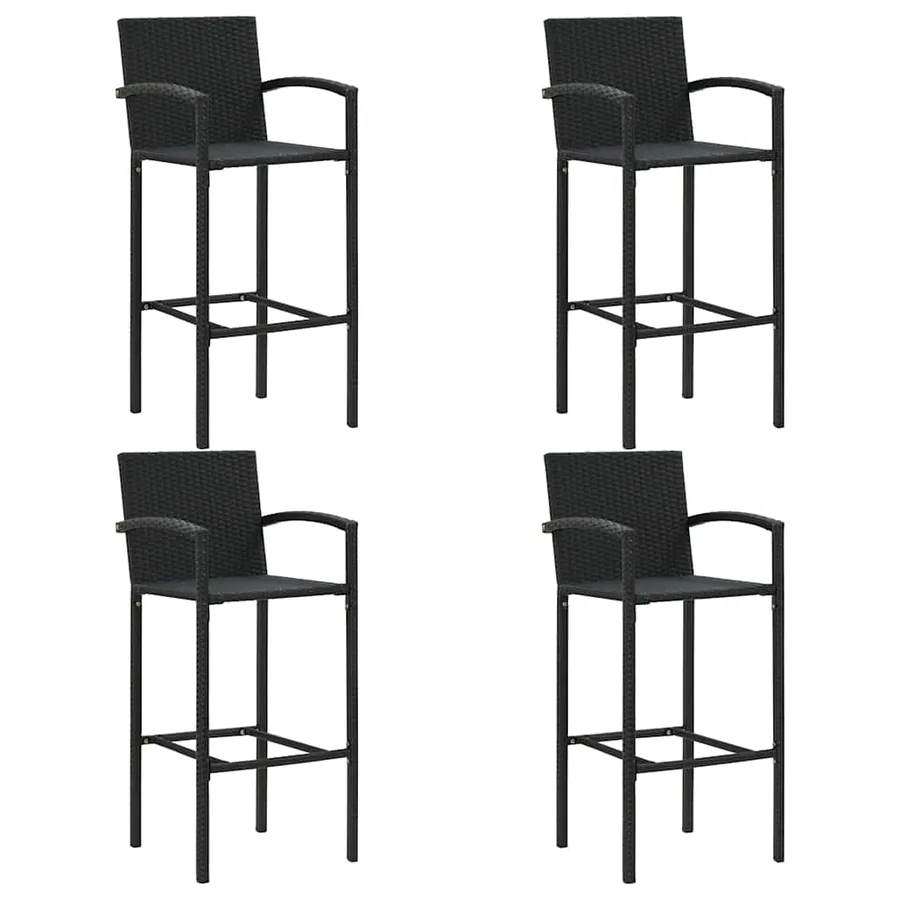 Ensemble de bar de jardin 5 pcs Noir - 8