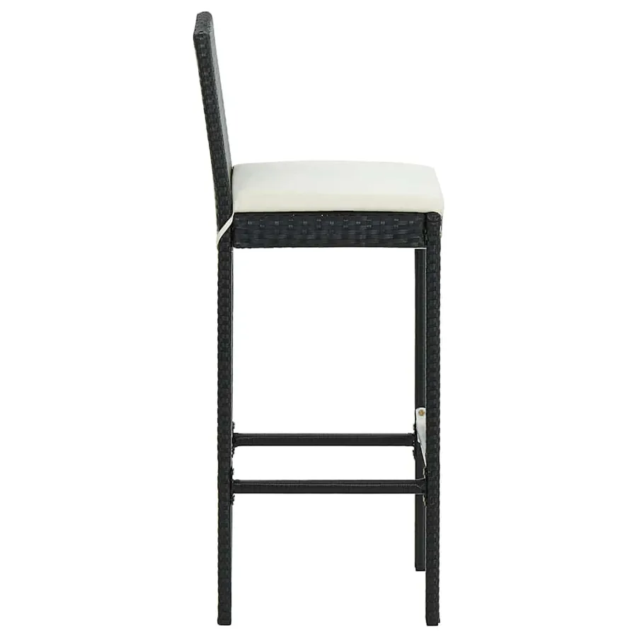 Ensemble de bar de jardin avec coussins 3 pcs Noir - 13