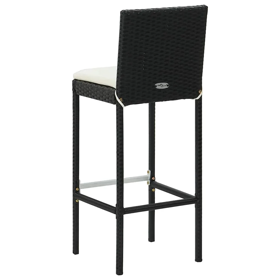 Ensemble de bar de jardin avec coussins 3 pcs Noir - 14