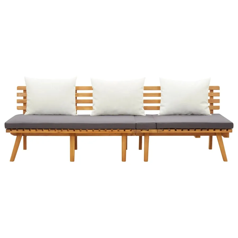 Lit de repos de jardin 200x65 cm Bois d'acacia solide - 2