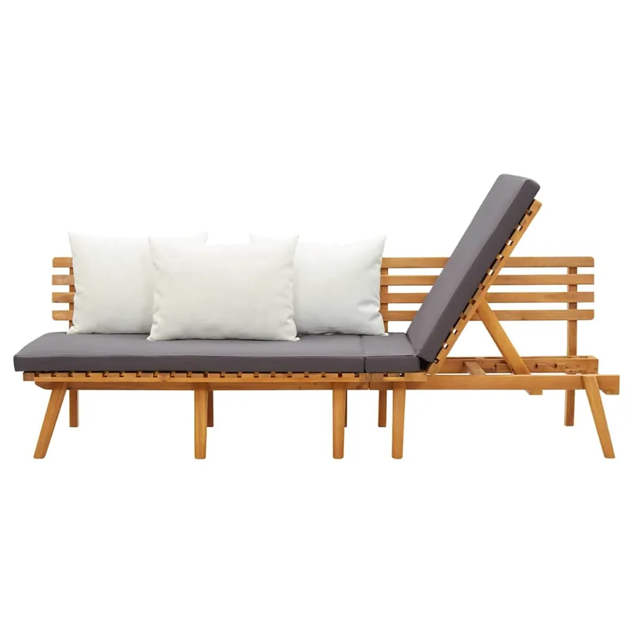 Lit de repos de jardin 200x65 cm Bois d'acacia solide - 4