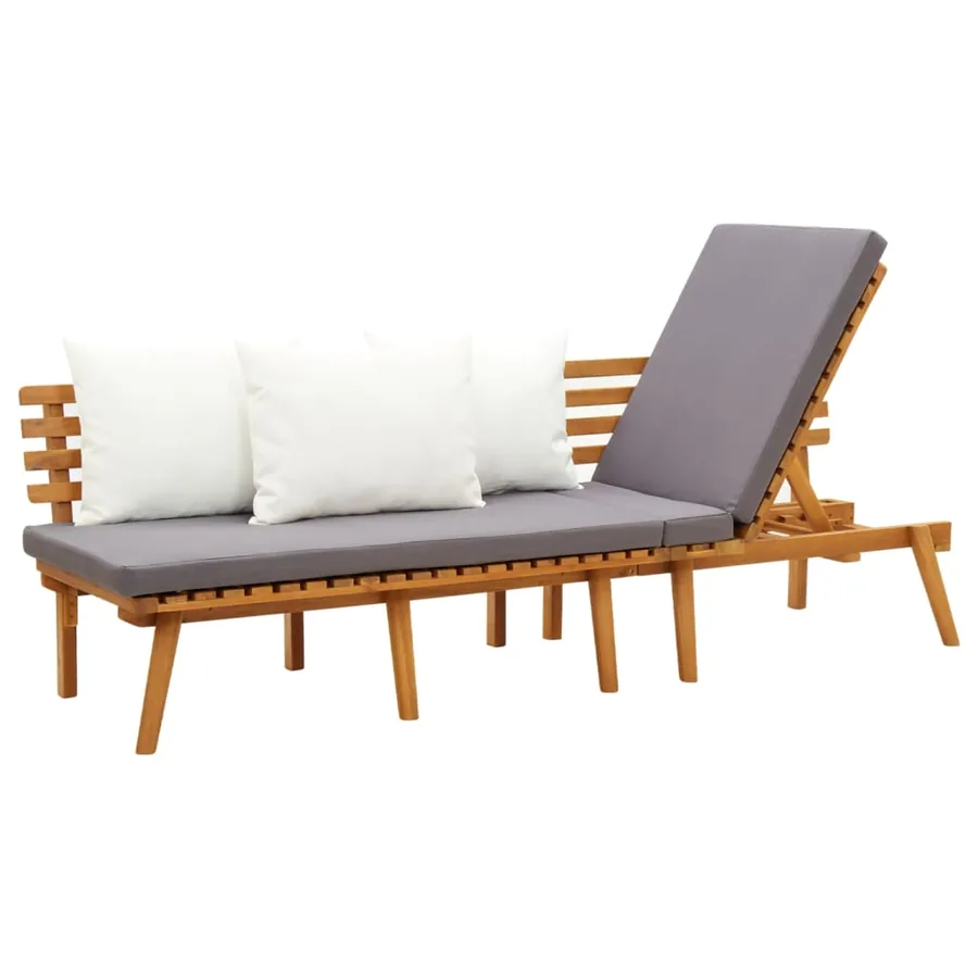 Lit de repos de jardin 200x65 cm Bois d'acacia solide - 5