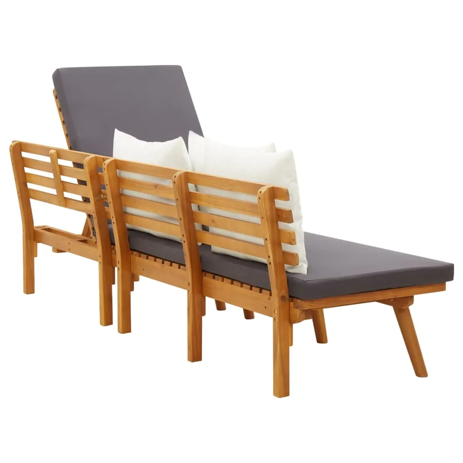 Lit de repos de jardin 200x65 cm Bois d'acacia solide - 7