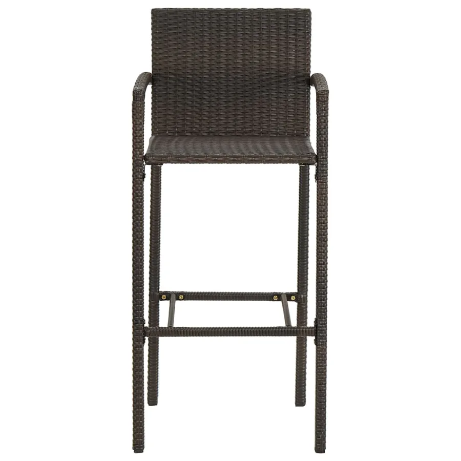 Tabourets de bar lot de 4 marron résine tressée - 3