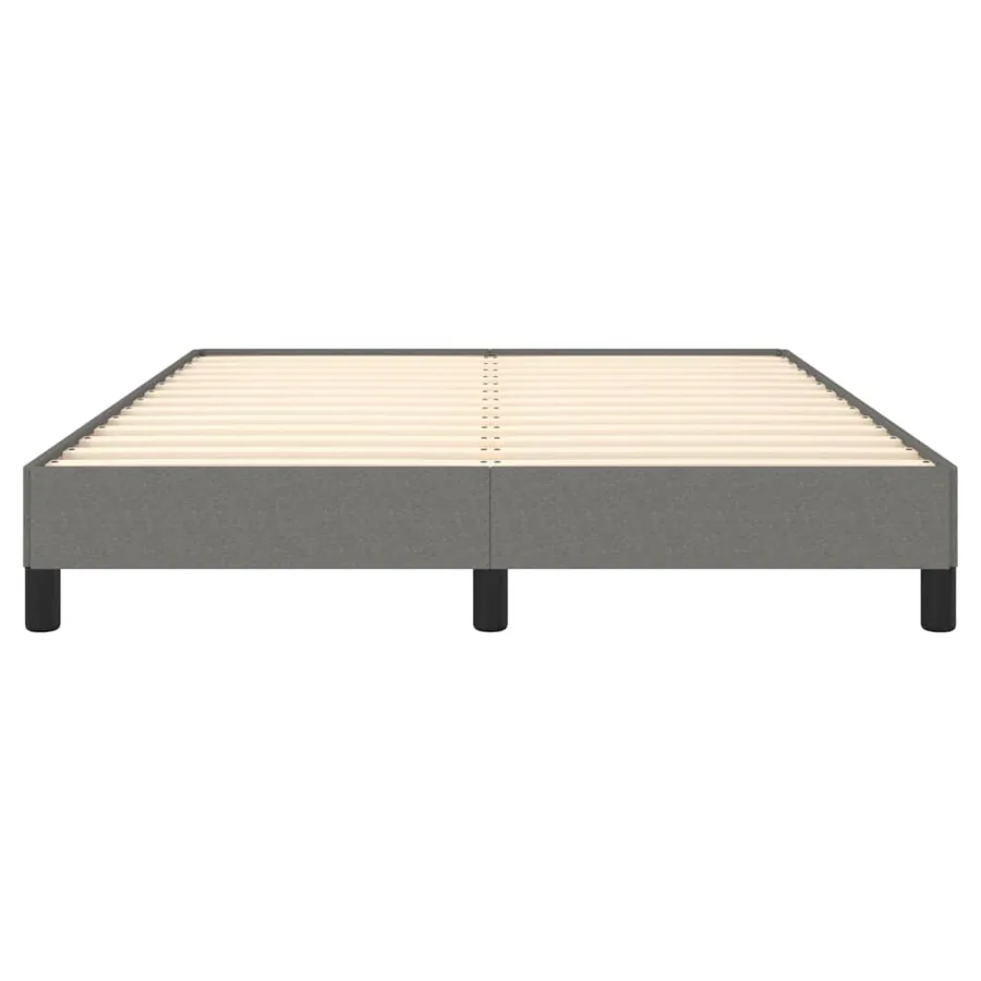 Cadre de lit sans matelas gris foncé 140x190 cm tissu - 5