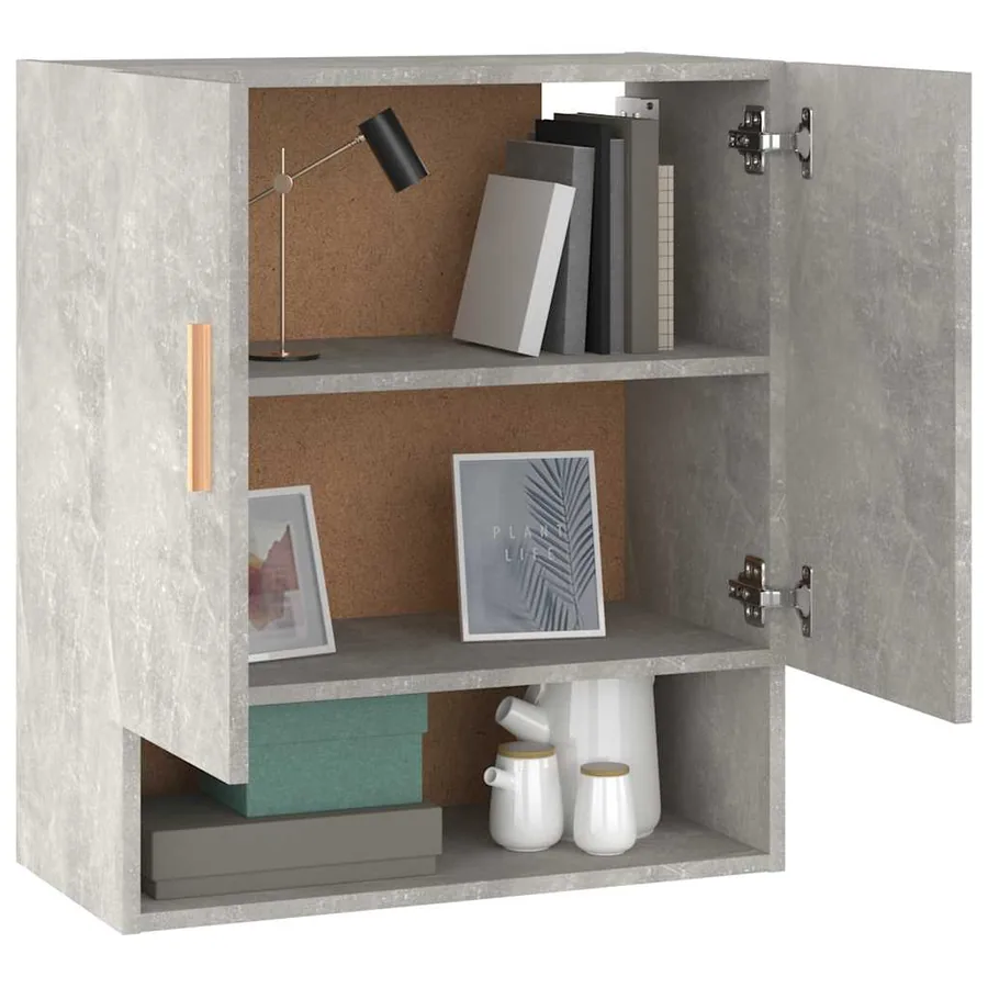 Armoire murale Gris béton 60x31x70 cm Bois d'ingénierie - 4