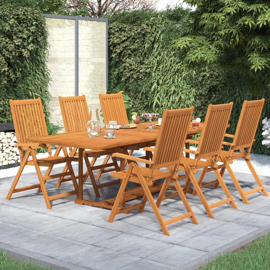 Ensemble à manger de jardin 7 pcs Bois d'acacia massif 160-240 cm