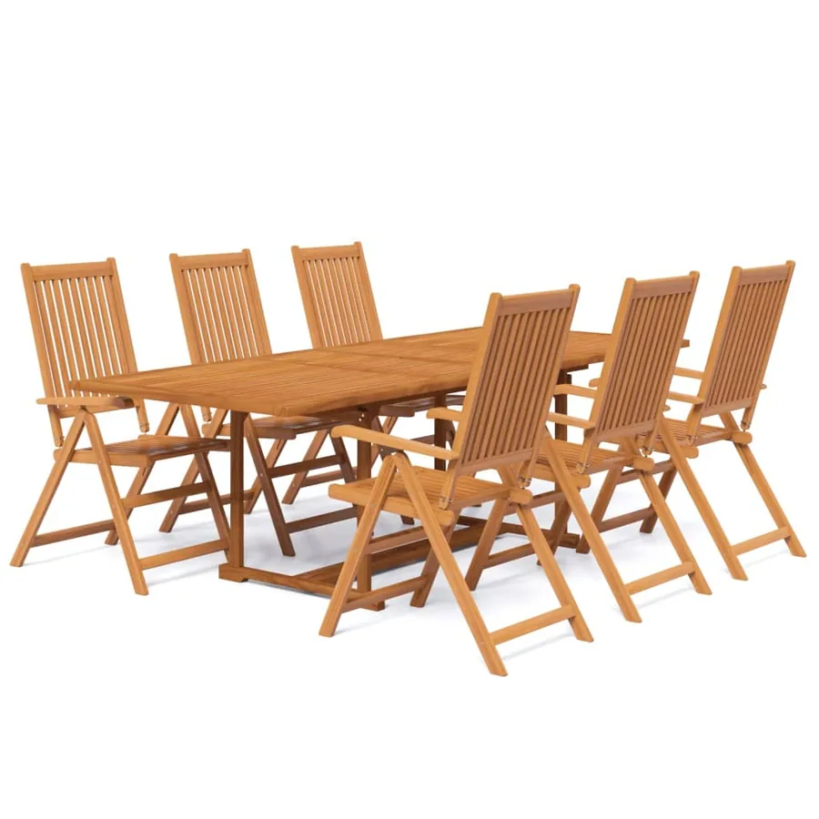 Ensemble à manger de jardin 7 pcs Bois d'acacia massif 160-240 cm - 2