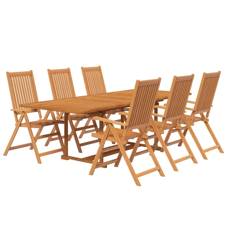 Ensemble à manger de jardin 7 pcs Bois d'acacia massif 160-240 cm - 3