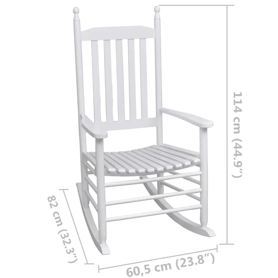 Chaise à bascule avec siège incurvé Blanc Bois - 5