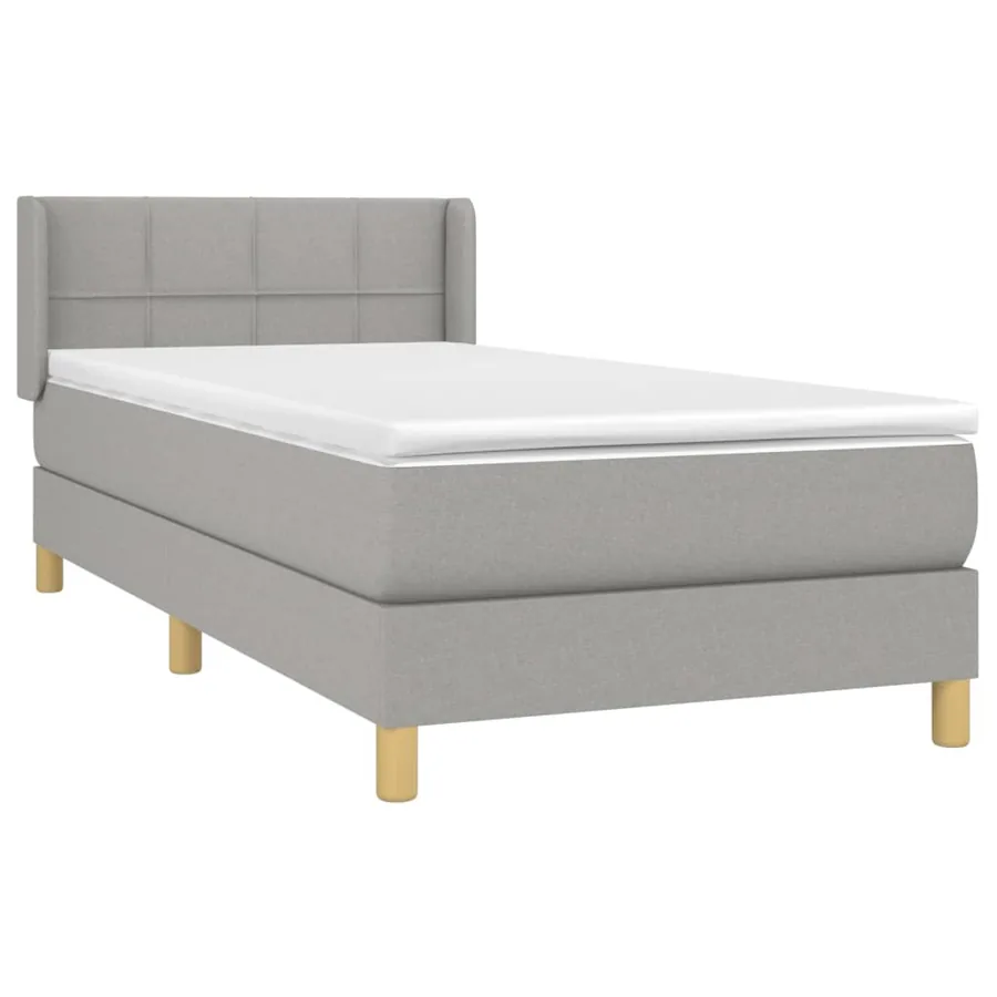 Sommier à lattes de lit et matelas Gris clair 90x190 cm Tissu - 3
