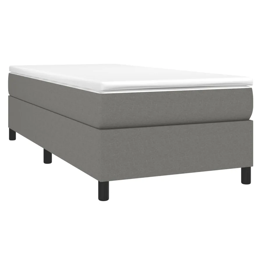 Sommier à lattes de lit avec matelas Gris foncé 100x200cm Tissu - 3