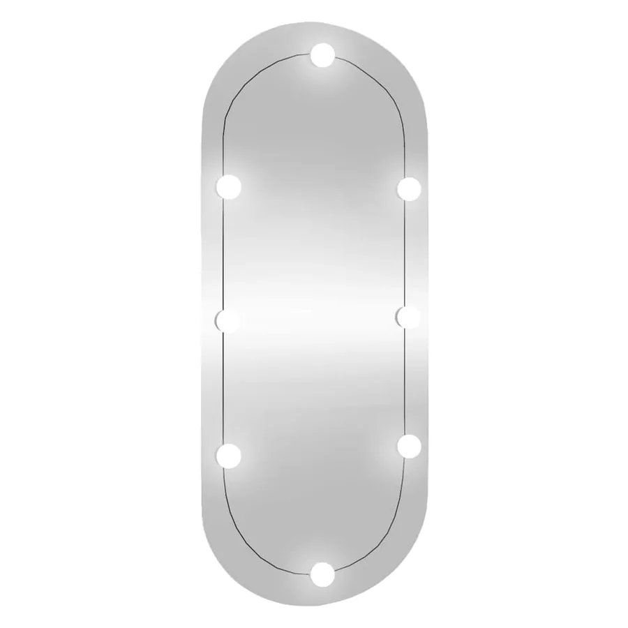 Miroir mural avec lumières LED 45x100 cm verre ovale - 2