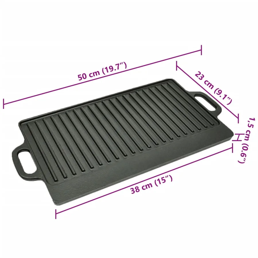 Plateau de gril réversible Fonte 50x23 cm - 5