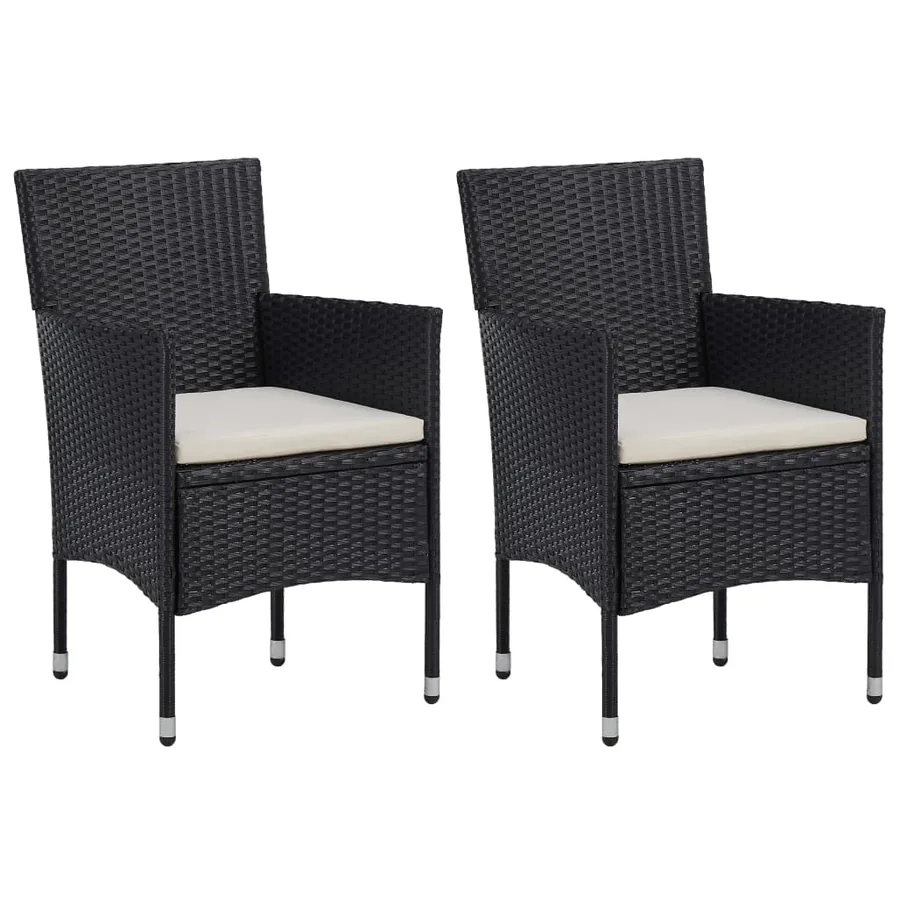 Ensemble à manger de jardin 3 pcs Noir - 3