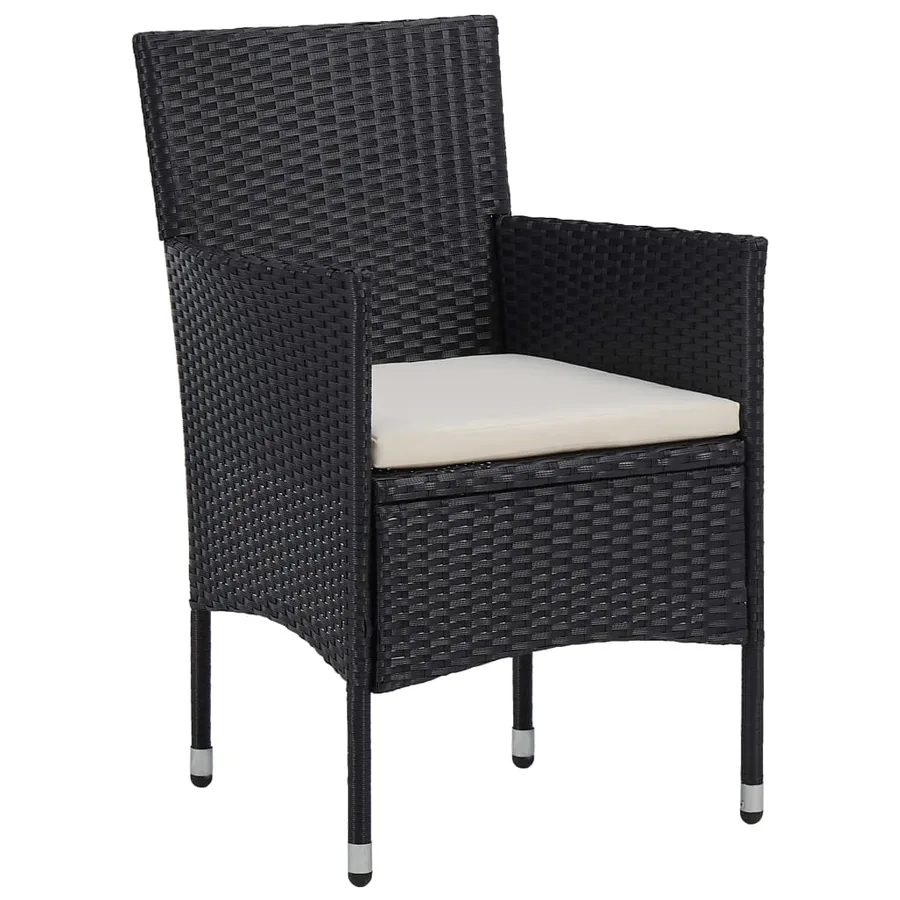 Ensemble à manger de jardin 3 pcs Noir - 4