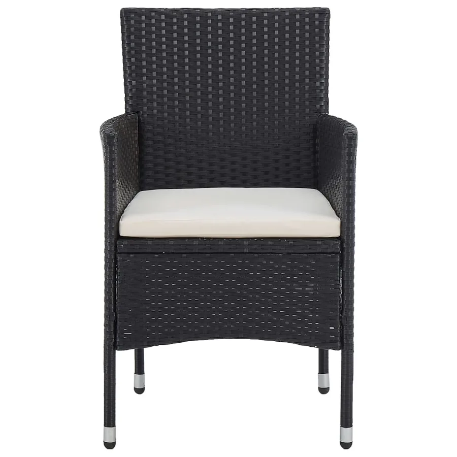 Ensemble à manger de jardin 3 pcs Noir - 5