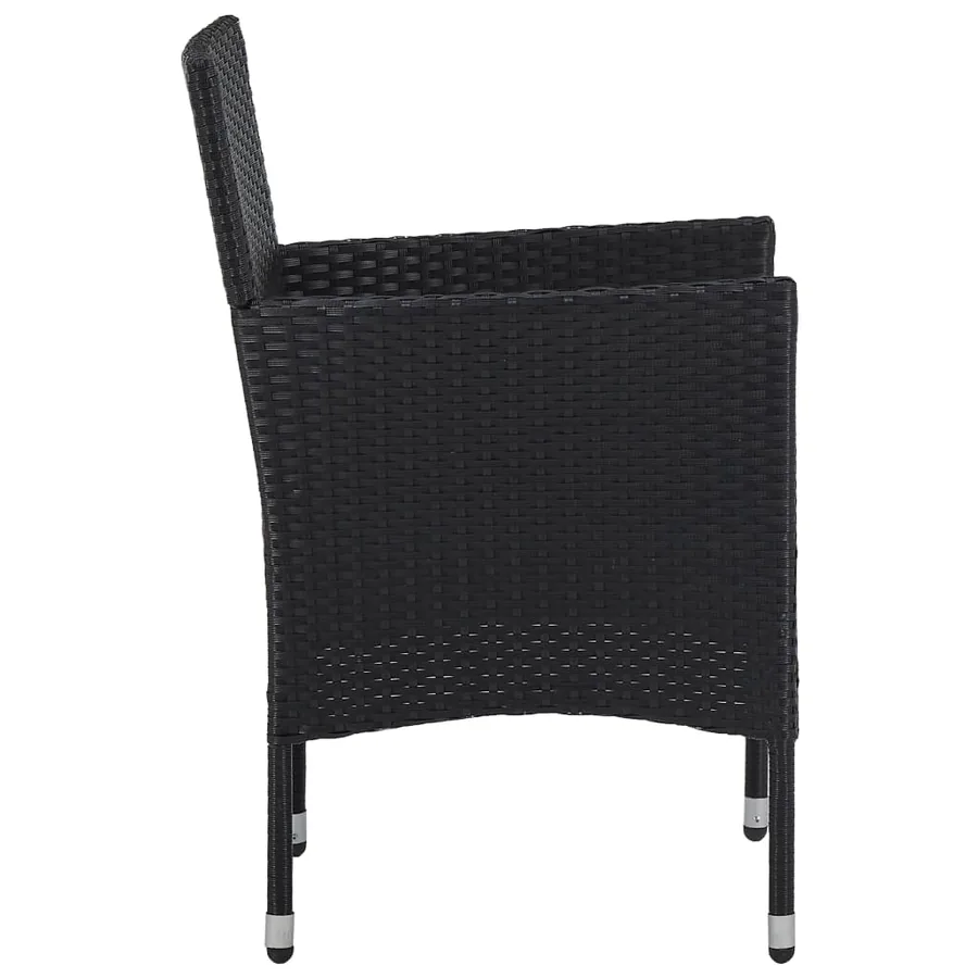 Ensemble à manger de jardin 3 pcs Noir - 6