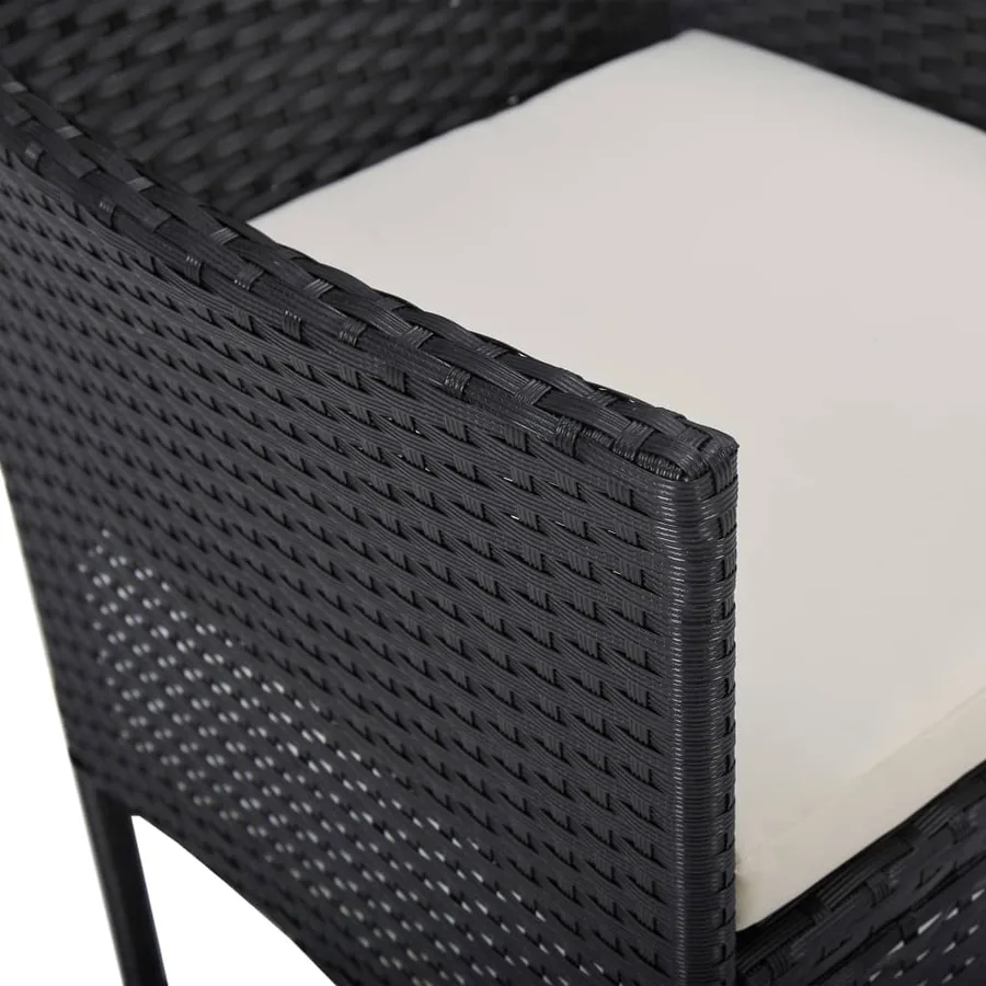 Ensemble à manger de jardin 3 pcs Noir - 9