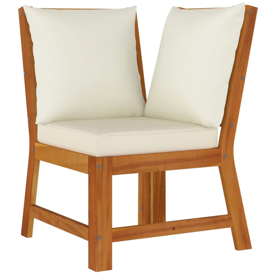 Ensemble à manger de jardin coussins 5 pcs Bois acacia - 6