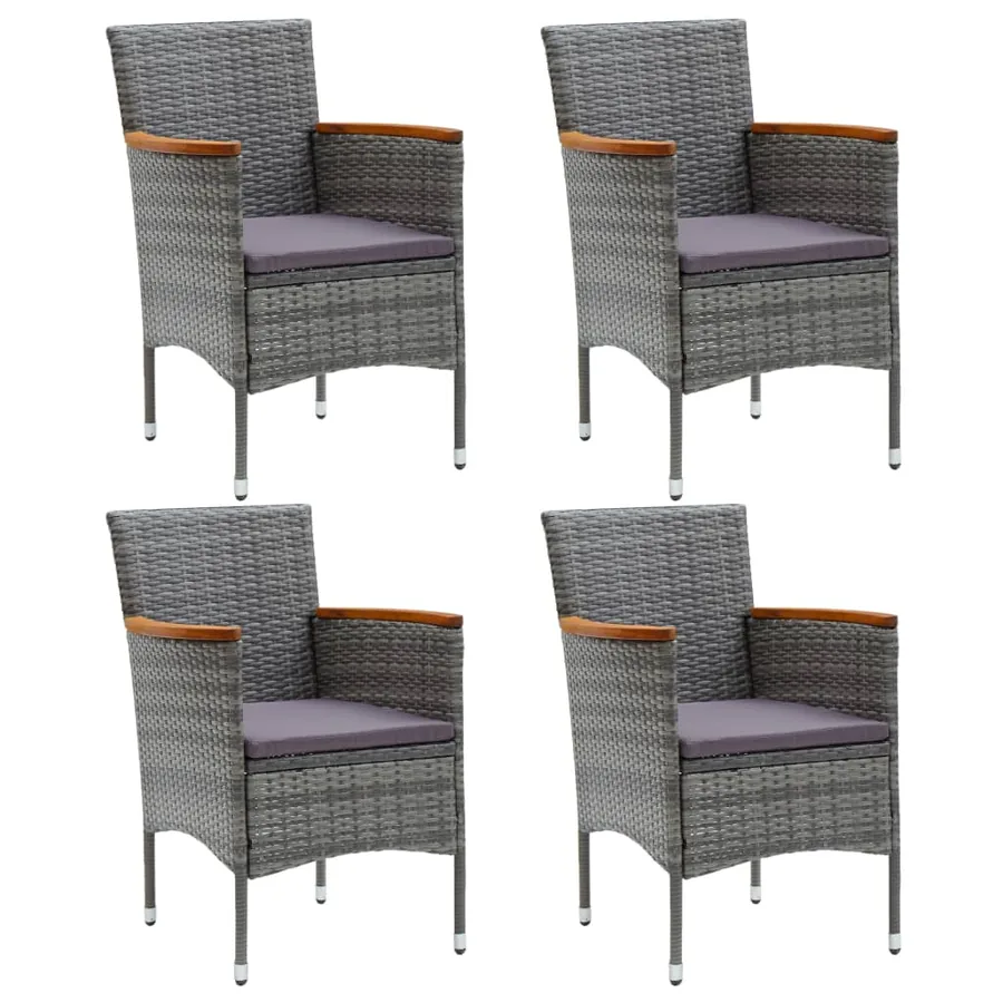 Ensemble à manger de jardin 5 pcs Gris - 5