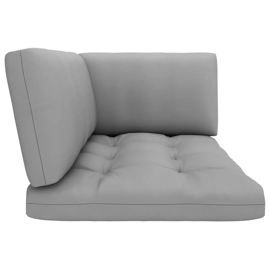 Salon de jardin palette 6 pcs et coussins Pin imprégné de blanc - 7