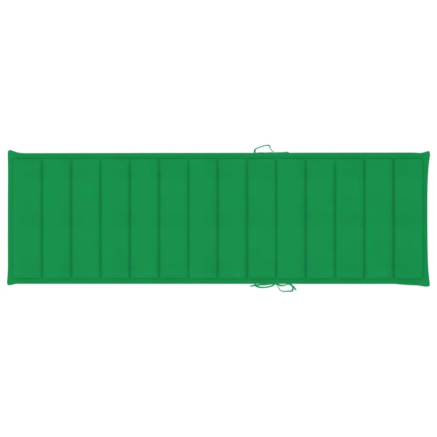 Chaise longue avec coussin vert Bois de pin imprégné - 5