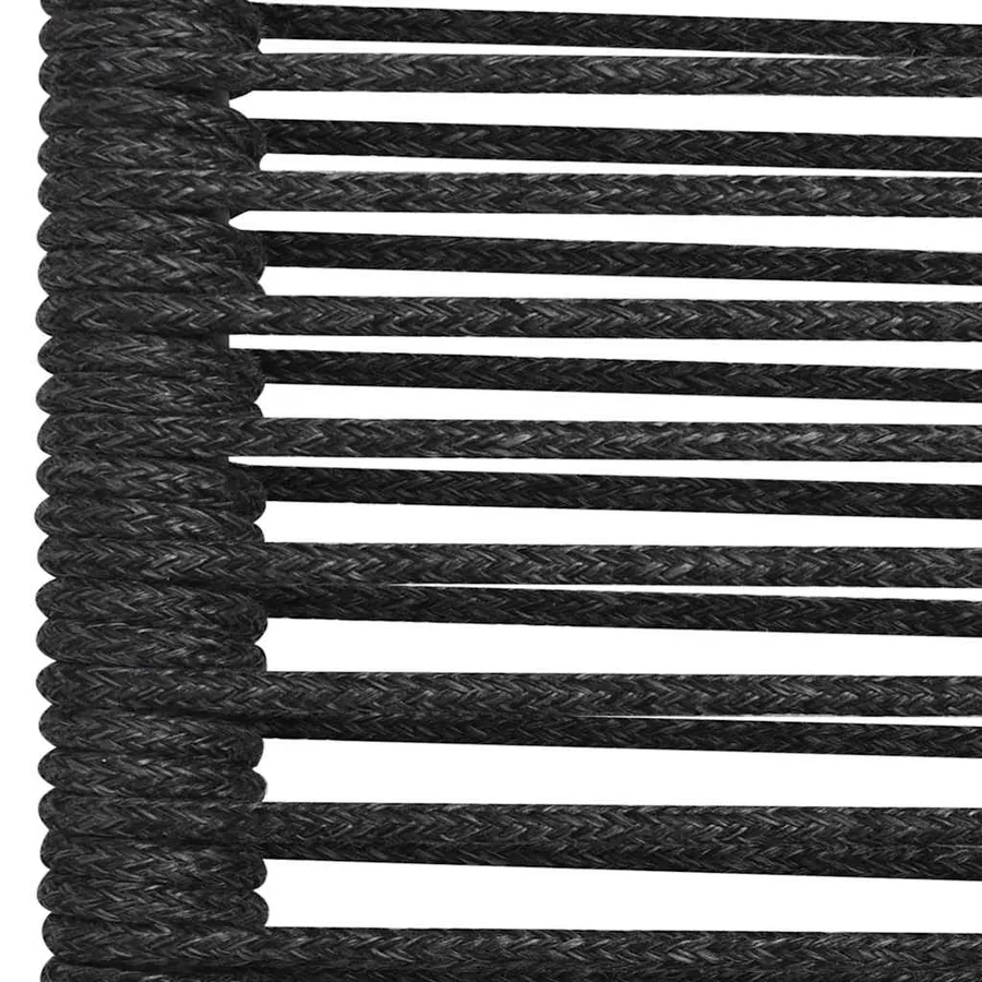 Ensemble à manger de jardin 5 pcs Noir Corde de coton et acier - 6